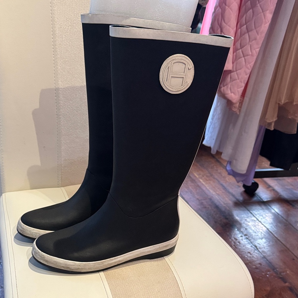 Cole Haan Black and White Women's Rain Boots